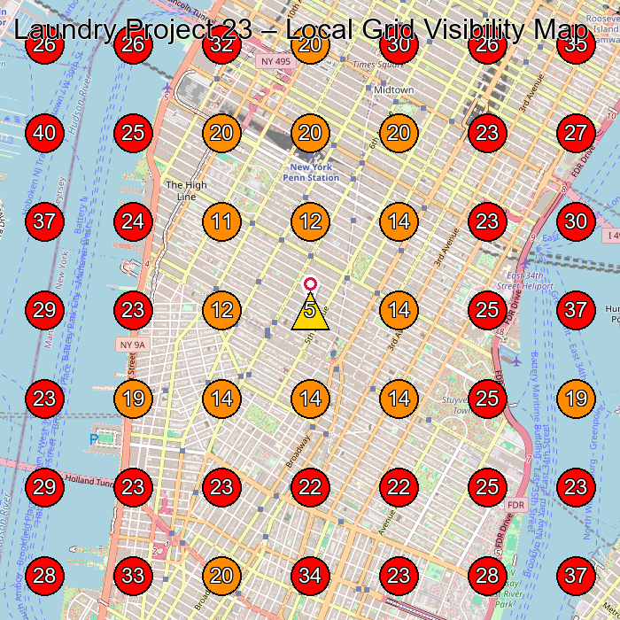Laundry Project 23 GeoGrid visibility map for Dry Cleaner in New York